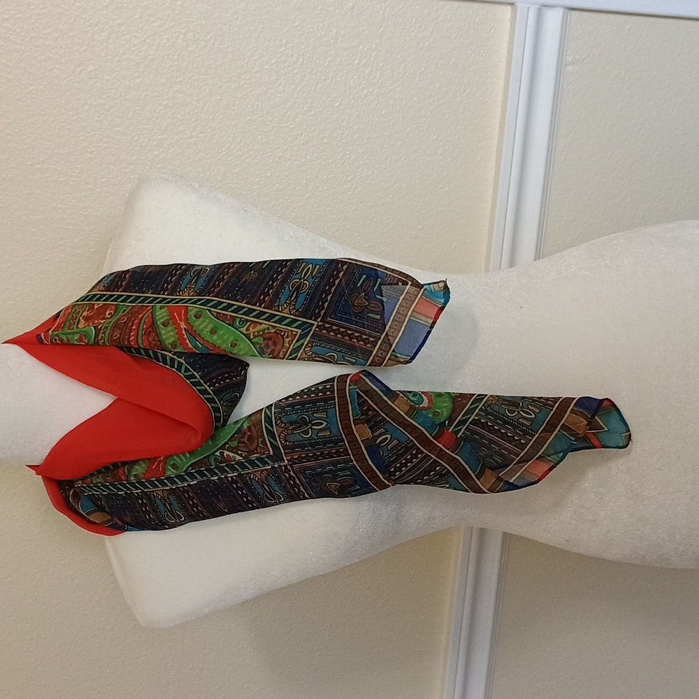 Bundle Of 2 Colorful Patterned Scarves - Picture 3 of 5